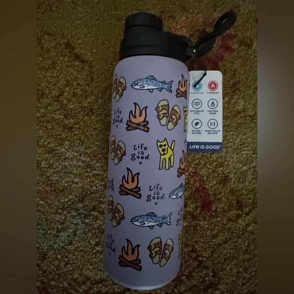 Life is Good 26 oz Stainless Steel Insulated Water Bottle NWT